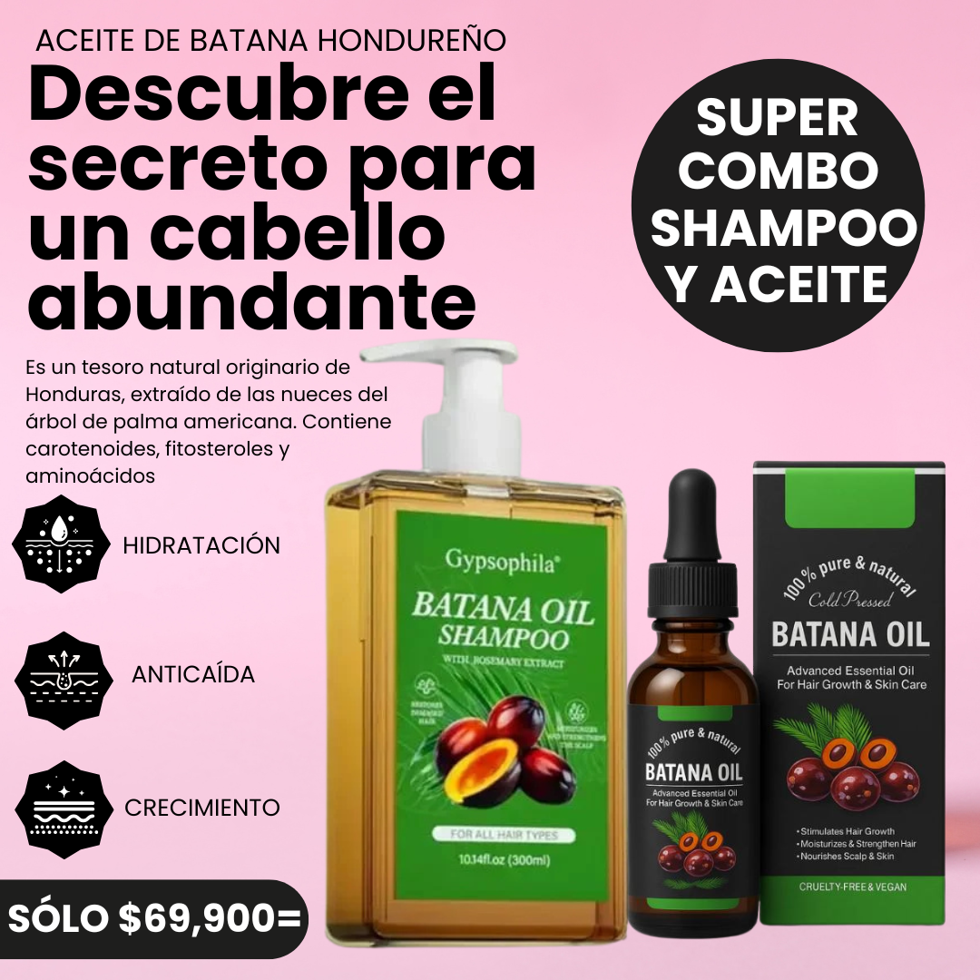Combo Batana Original – Champú + Aceite Nutritivo Anticaída (300 ml + 30 ml)