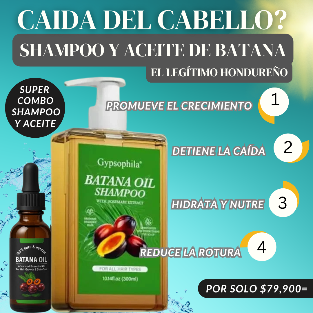 Combo Batana Original – Champú + Aceite Nutritivo Anticaída (300 ml + 30 ml)